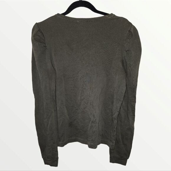 Zara W&B Collection army green floral embroidered sweatshirt - Picture 2 of 5